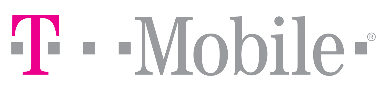 T-Mobile logo with magenta T and gray Dots Mobile text.