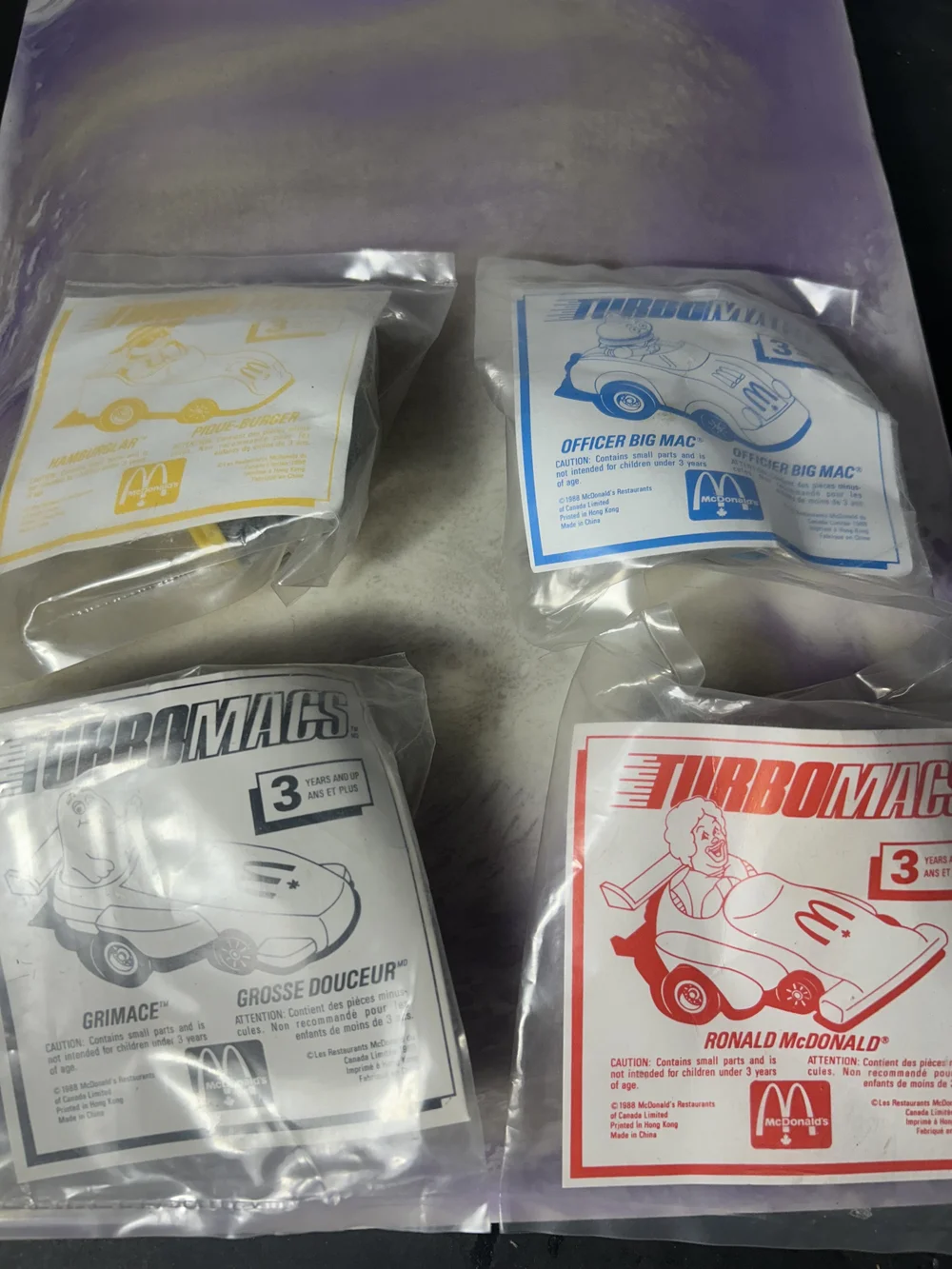 McDonalds 1990 Turbo Macs Happy Meal - Complete Set - Mint in