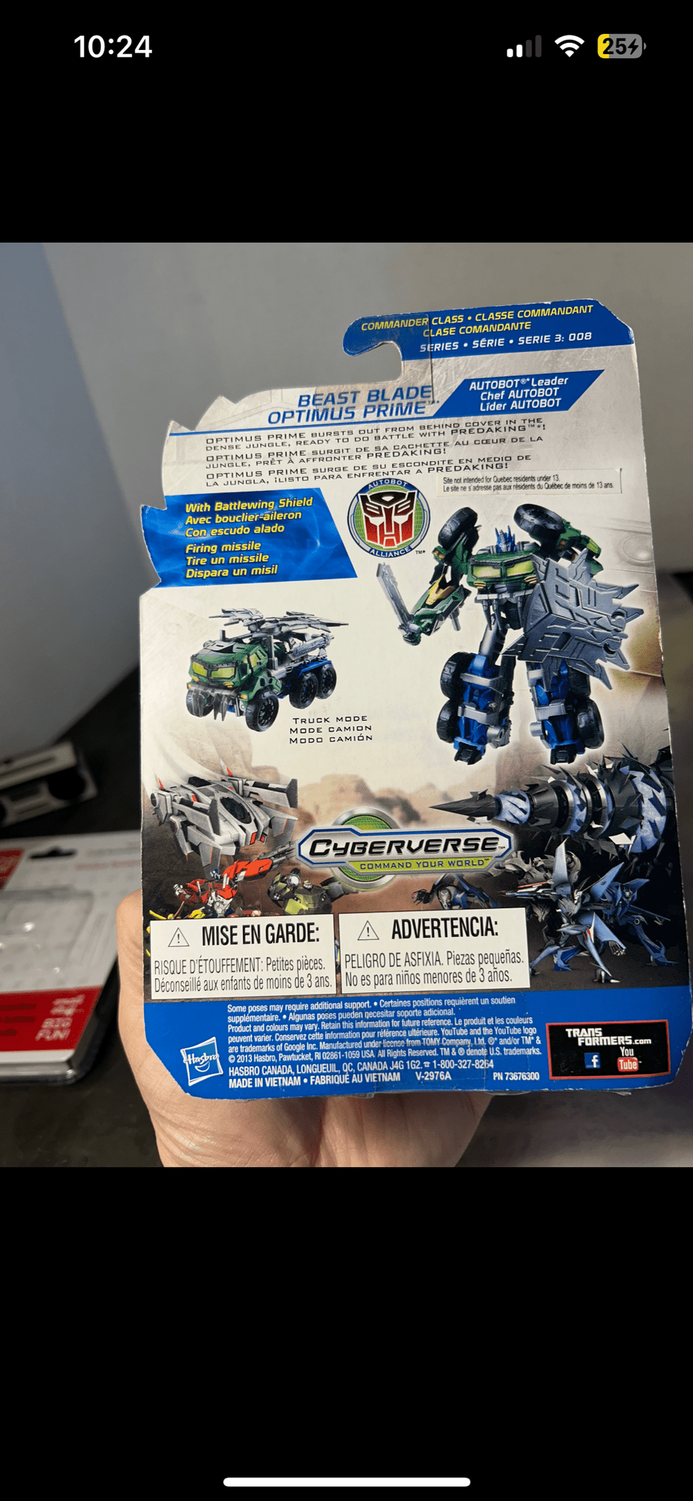 Beast Hunters Cyberverse Bulkhead and Optimus Prime In Hand - Transformers - TFW2005