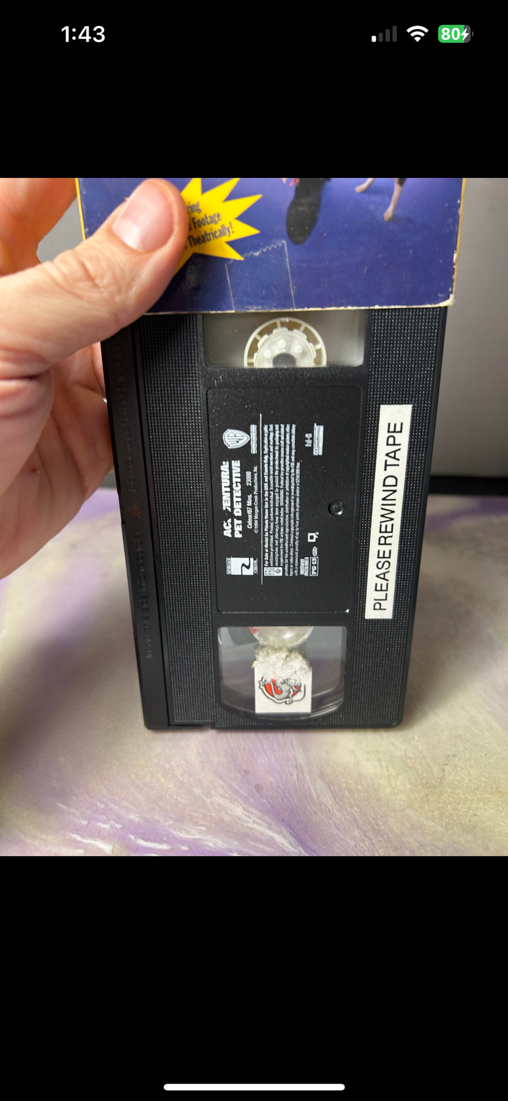 VHS Ace Ventura Pet Detective Warner Brothers Jim Carrey Courteney