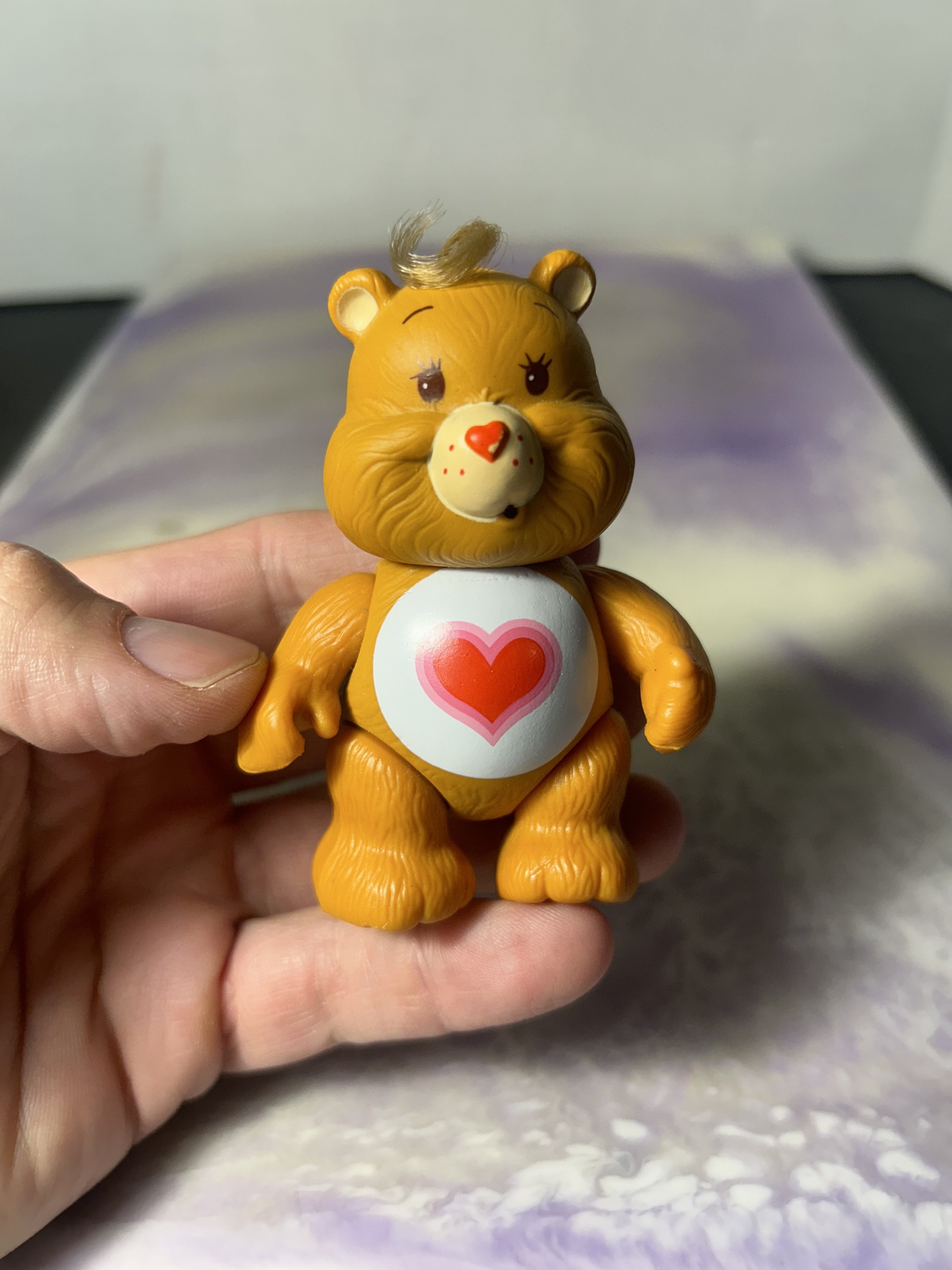 Vintage Care Bears Figure TENDERHEART Vintage Cake Topper! Used Played With Figure Lot
