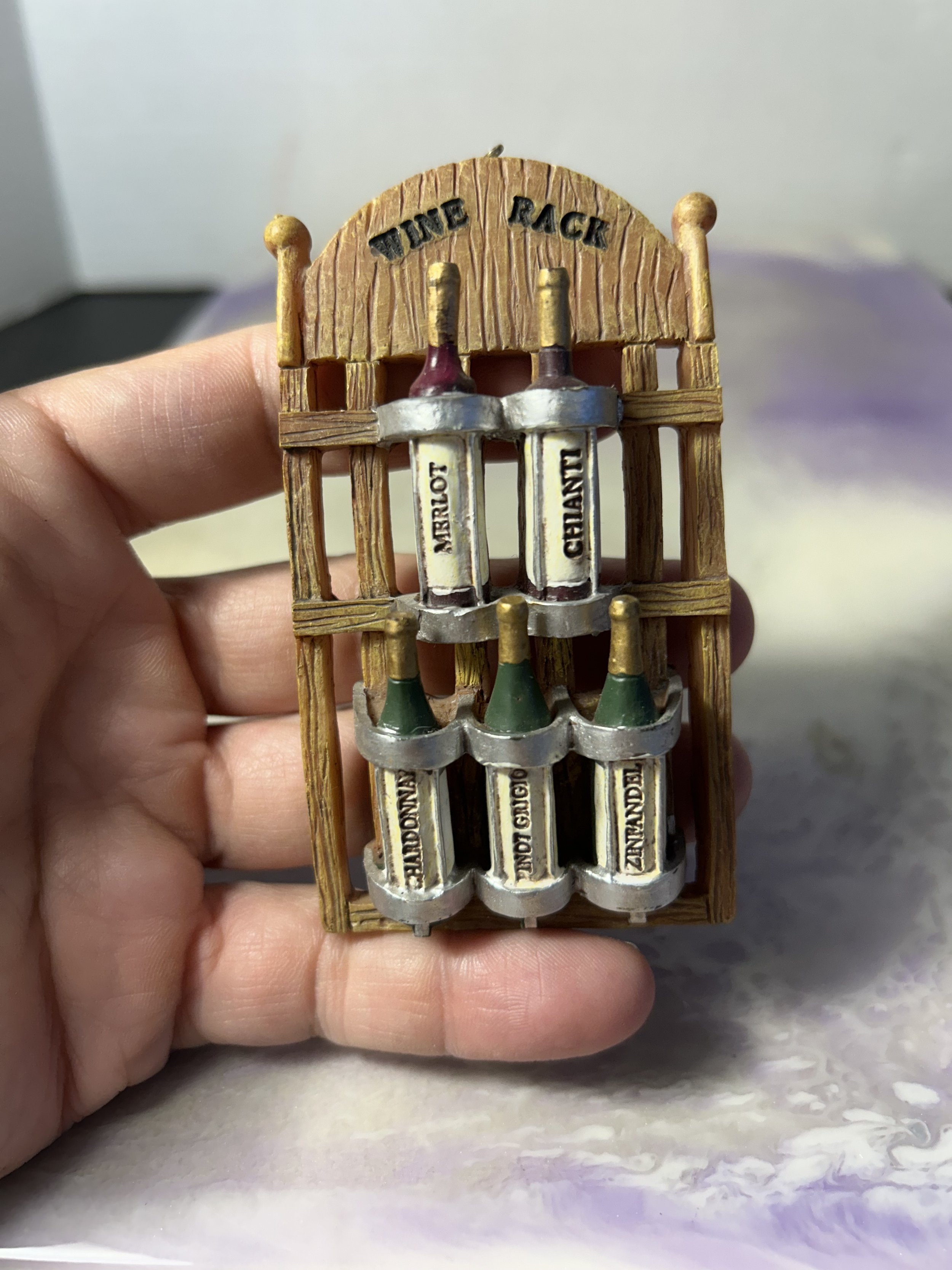 Miniature Dollhouse Accessory - Ceramic Wine Rack Ornament - Super Cute Miniature Doll item
