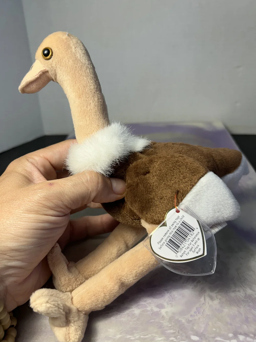 1990's Ty Beanie Babies - STRETCH THE OSTRICH .- Vintage Beanie