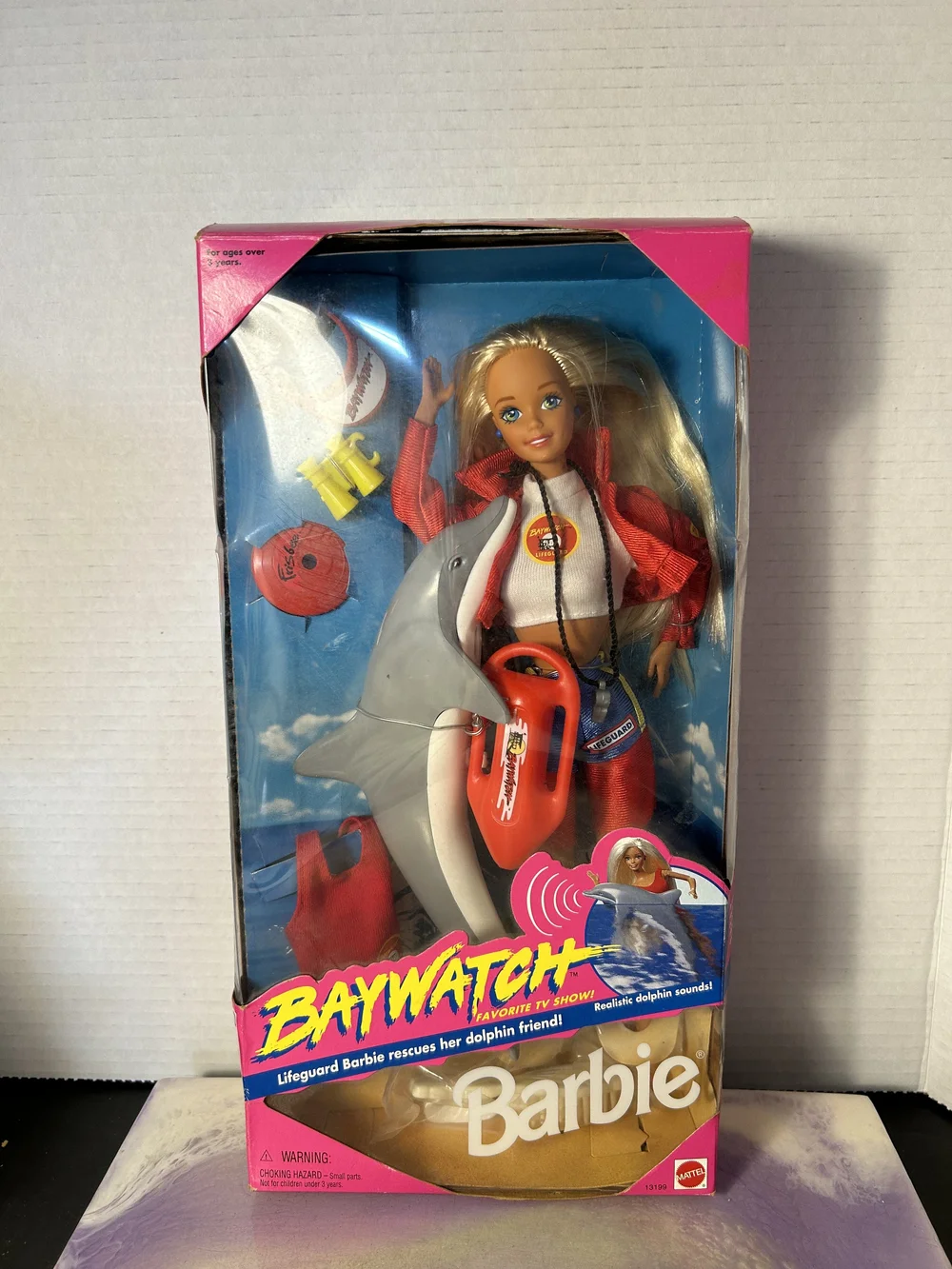 Mattel Baywatch Barbie Dolphin Vintage 1994 Baywatch Barbie Doll W