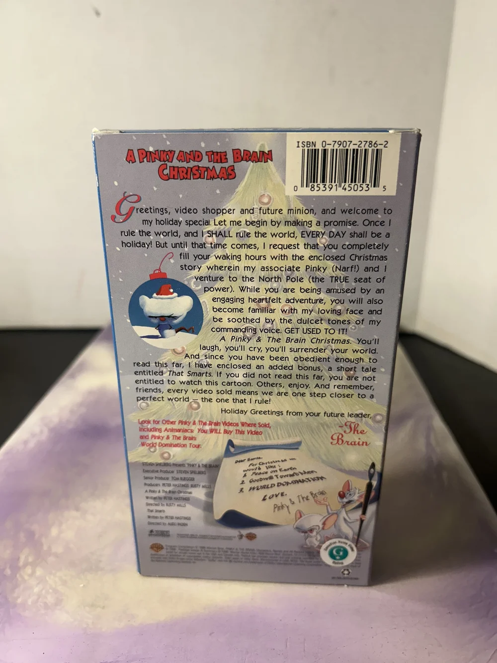 A PINKY AND THE BRAIN CHRISTMAS VHS Tape 1996 Cartoon Animation