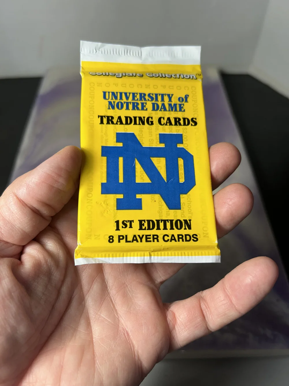 first edition notre dame trading cards NOTRE DAME Collegiate Collection 1st Edition Pack- 8 Trading Cards NEW  SEALED — CPJ Collectibles