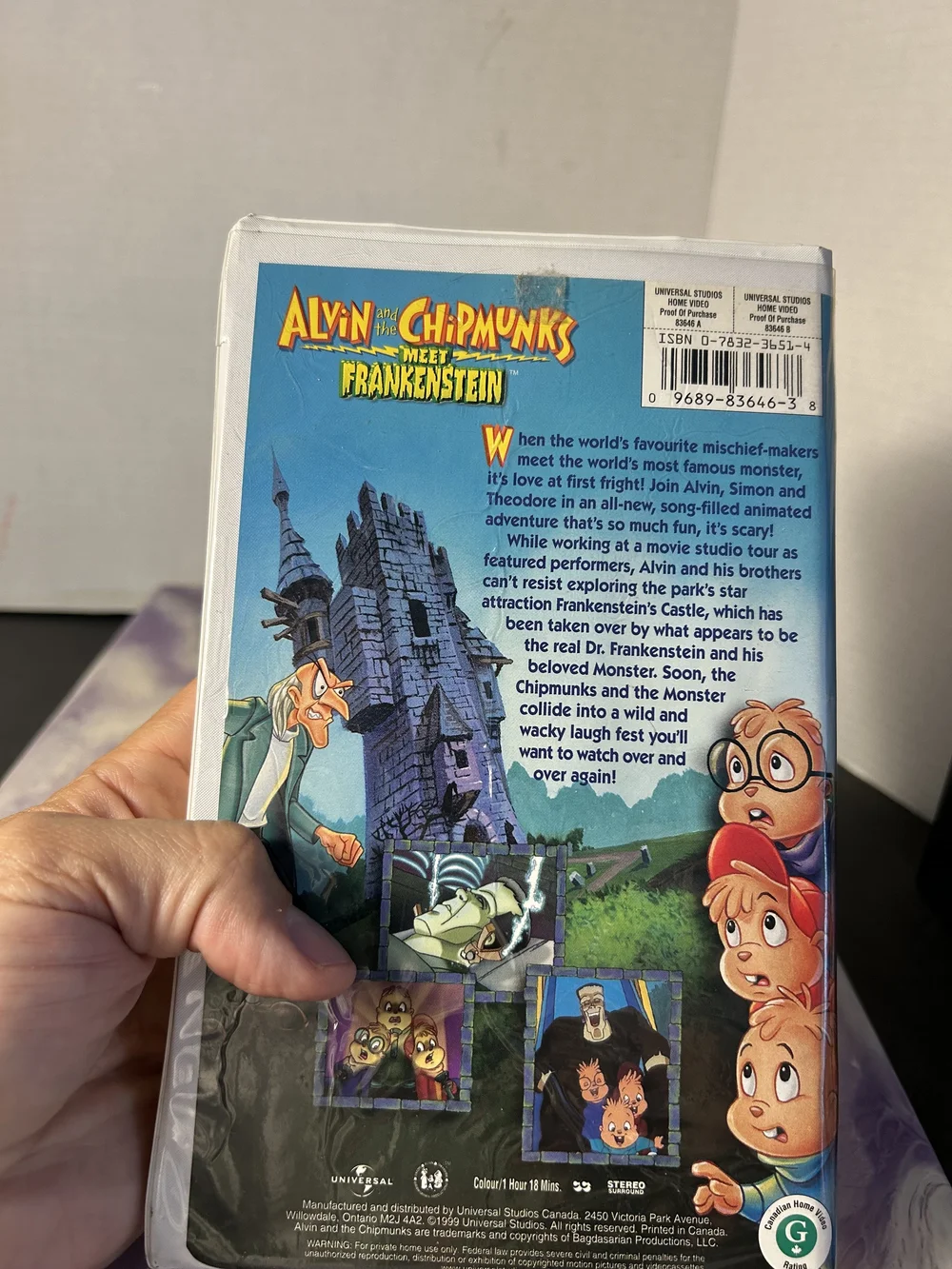 Alvin and the Chipmunks Meet FRANKENSTEIN (2000) VHS Clamshell
