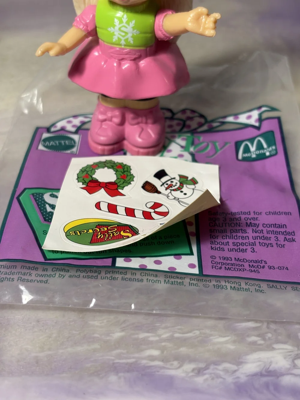1993 McDonald's Holiday Happy Meal - Sally Secrets Toy - Like New