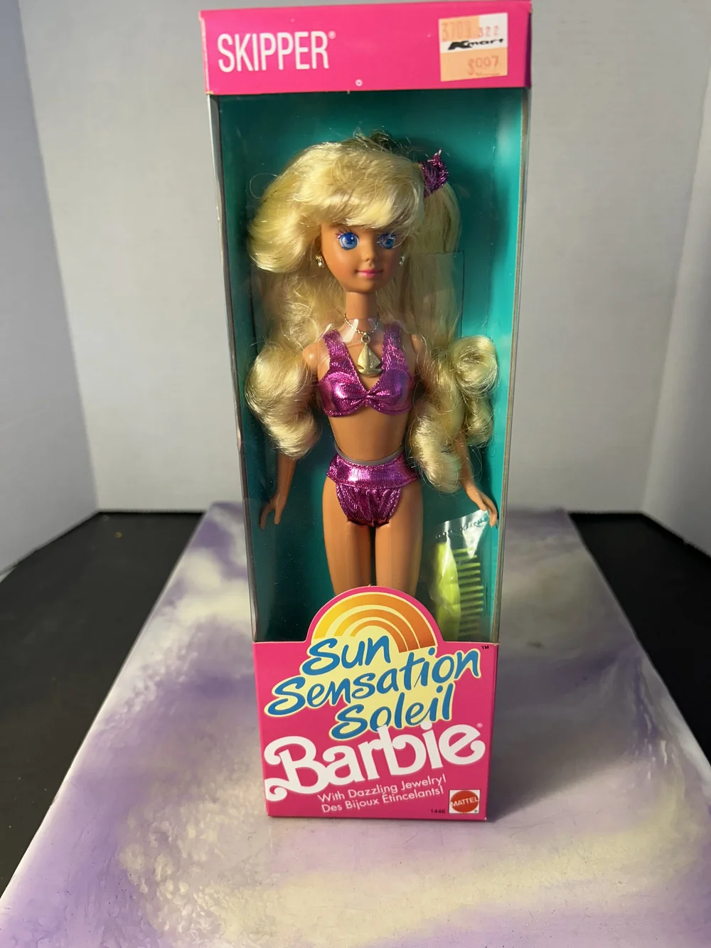 1991 Vintage Barbie SUN SENSATION SKIPPER Doll 1446 with Dazzling