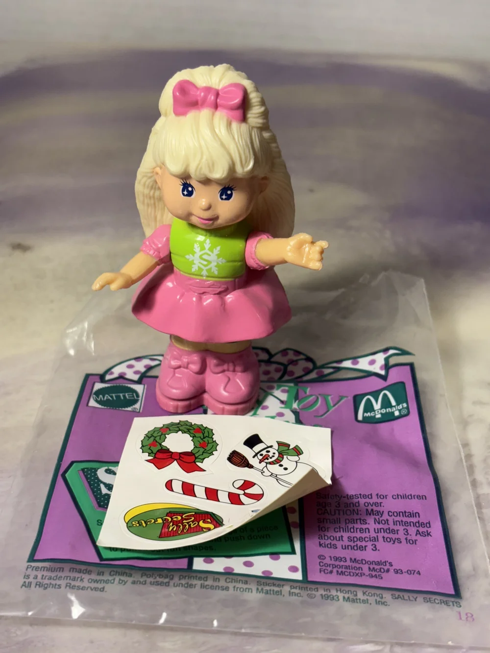 1993 McDonald's Holiday Happy Meal - Sally Secrets Toy - Like New