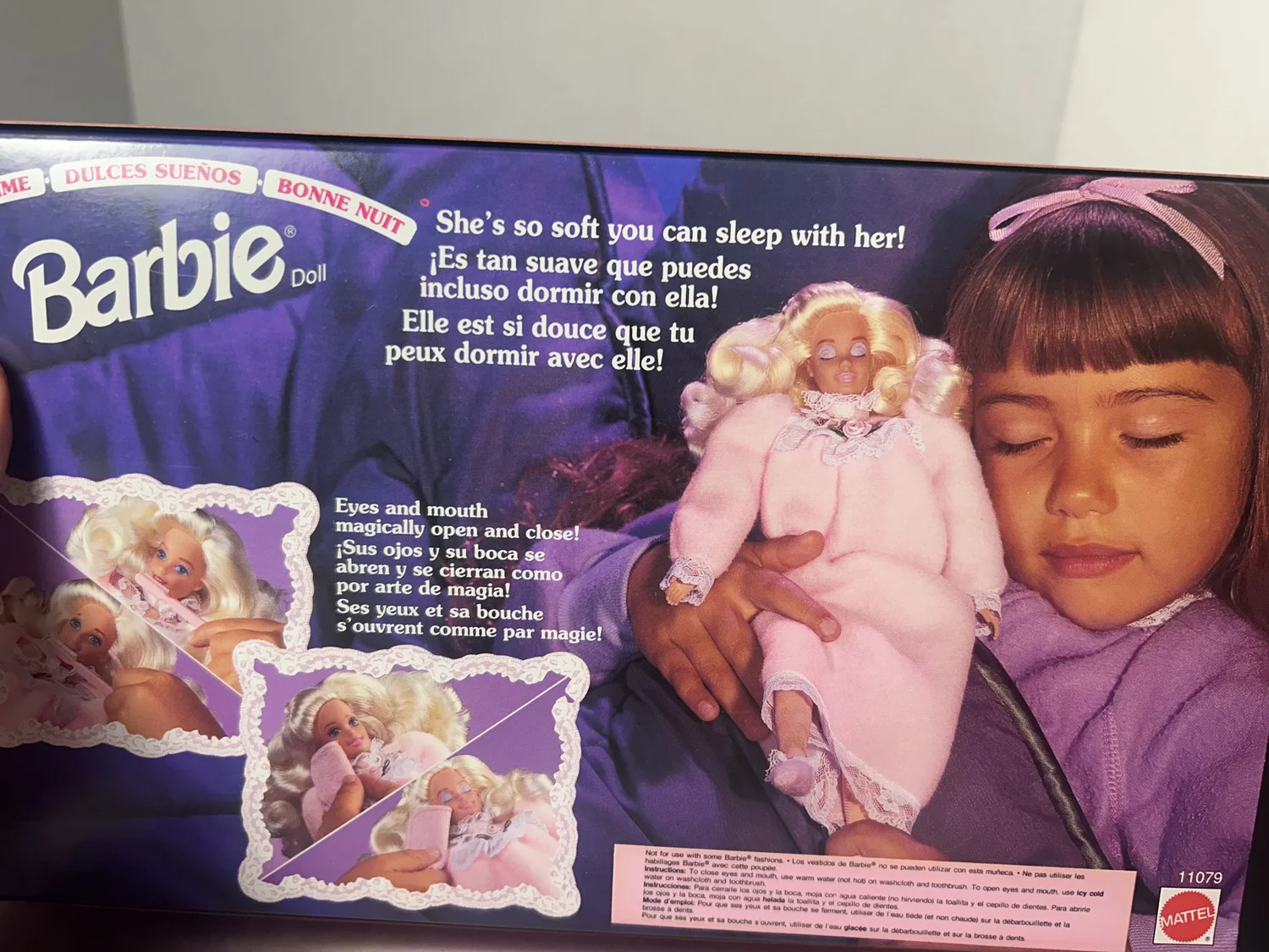 Vintage Mattel 1993 Bedtime Barbie Doll Soft Body #11079 NIB