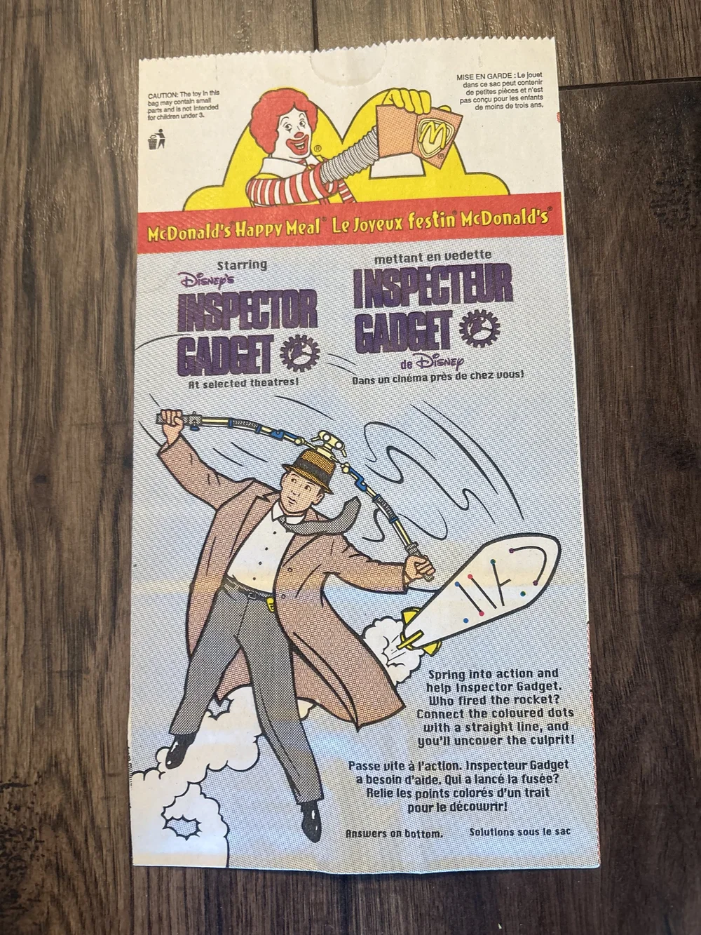 Vintage McDonald's Happy Meal Bag Inspector Gadget Happy Meal Bag retro  McDonald’s Nostalgia Item — CPJ Collectibles