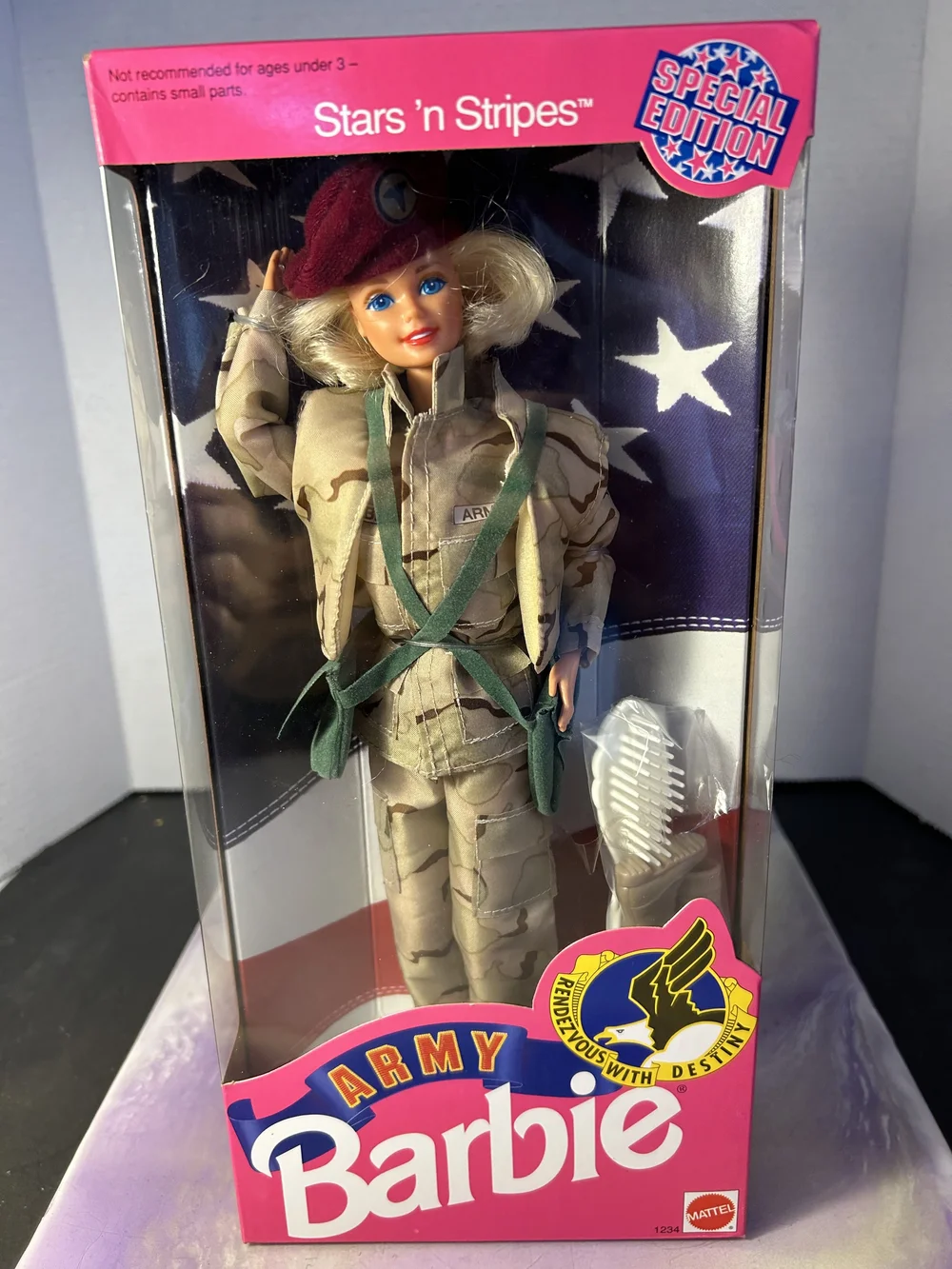 Vintage Army Barbie Special Edition 1992 Camo Outfit Stars 'n