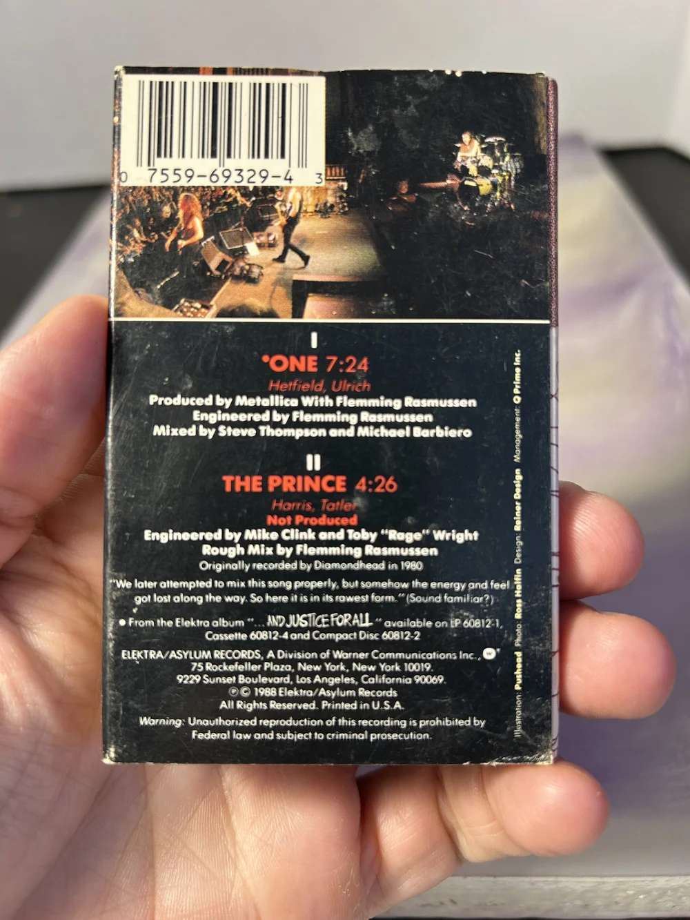 METALLICA CASSETTE SINGLE - ONE - THE PRINCE - Retro