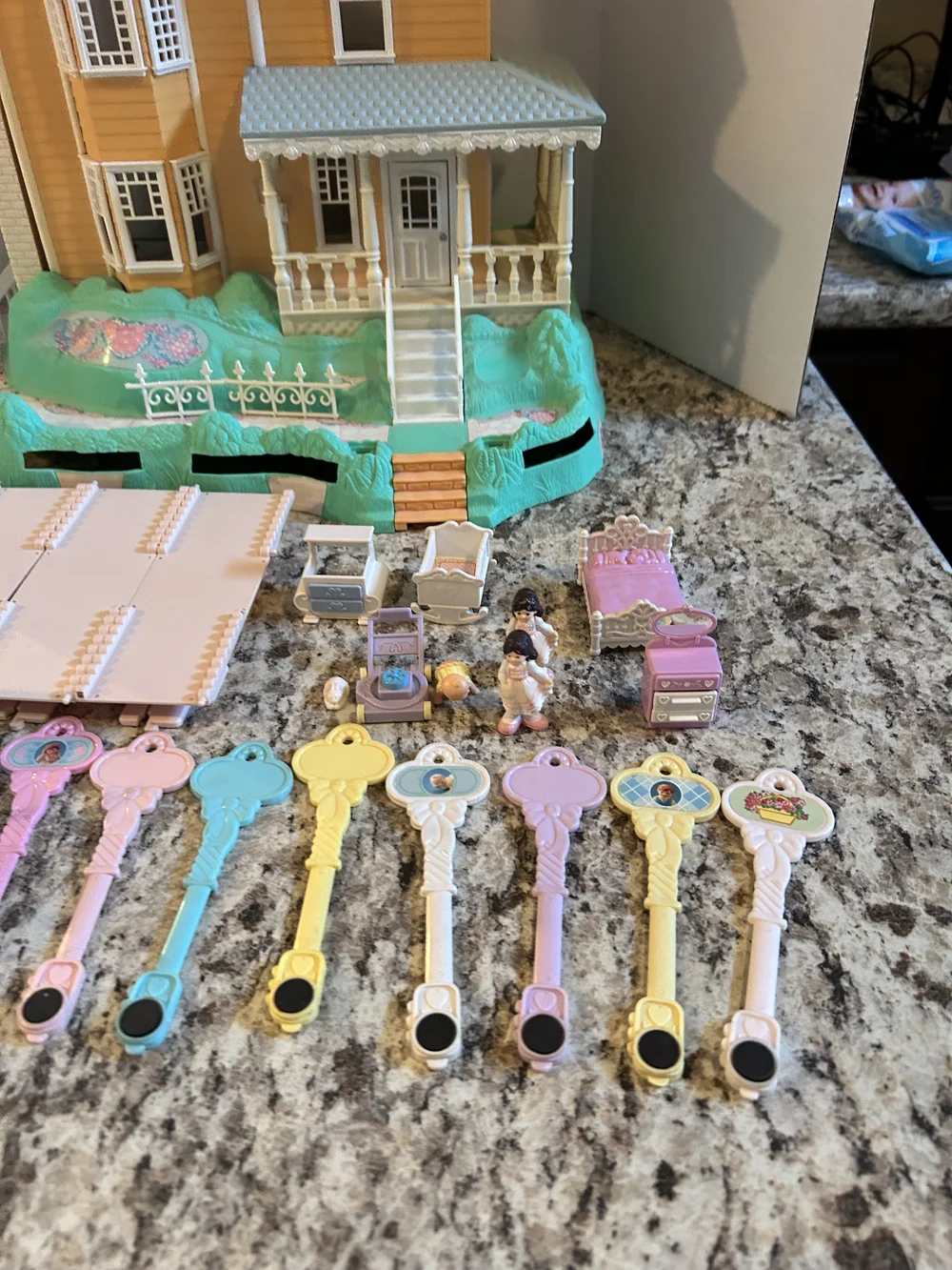 その他 precioushouse1101 Vintage Precious Places Mansion and Accessories 1988 Fisher Price