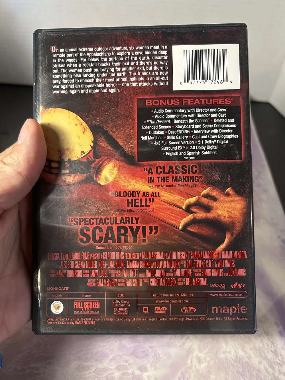 THE DESCENT Horror Movie DVD- Awesome Vintage Movie Works