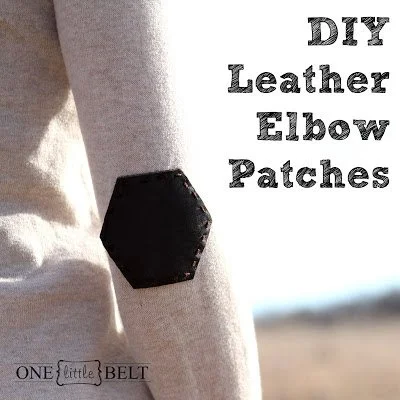 DIY Leather Elbow Patches- Hexagon