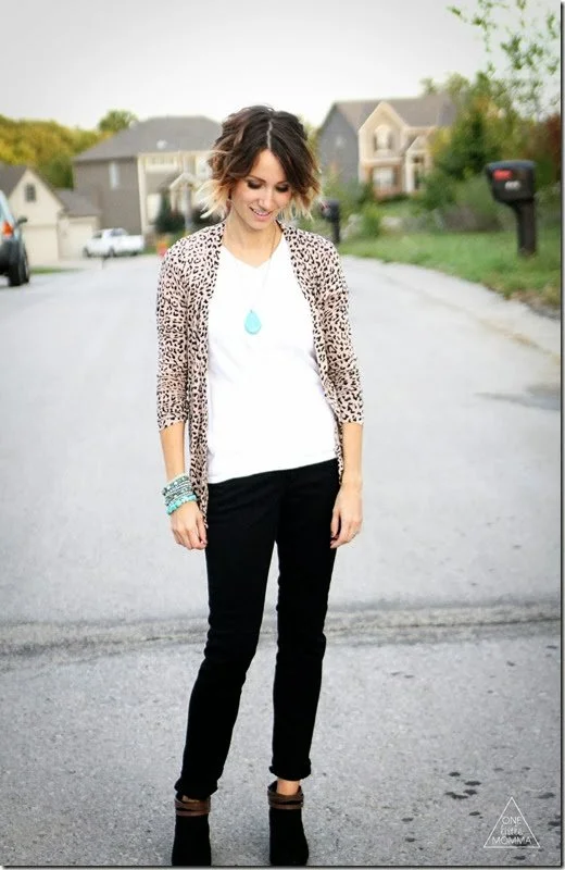 What I Wore- Leopard Cardigan and Black Denim