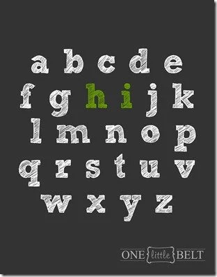 Free Chalkboard Alphabet Nursery Printable