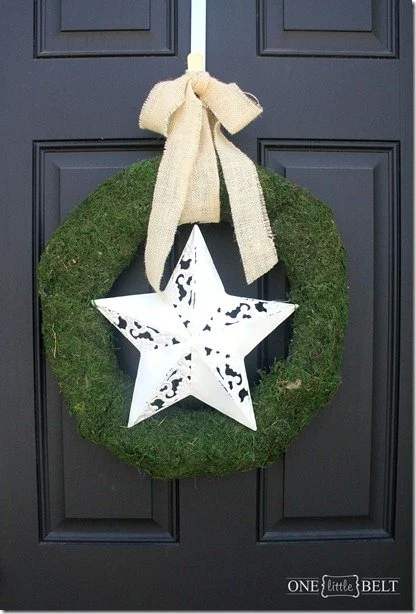 Moss and Burlap Patriotic Wreath