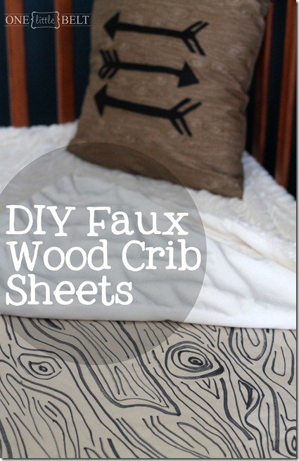 Faux Wood Patterned Crib Sheets: Nursery Decor DIY