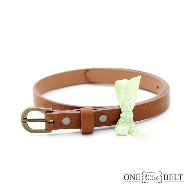 Shop Update- Brown Floral and Patent Navy Skinny Belts for Toddlers and Babies