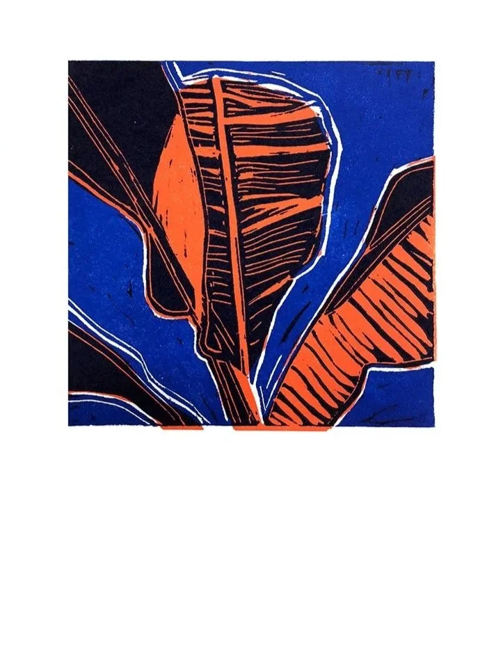 Bananenblad - Linoprint