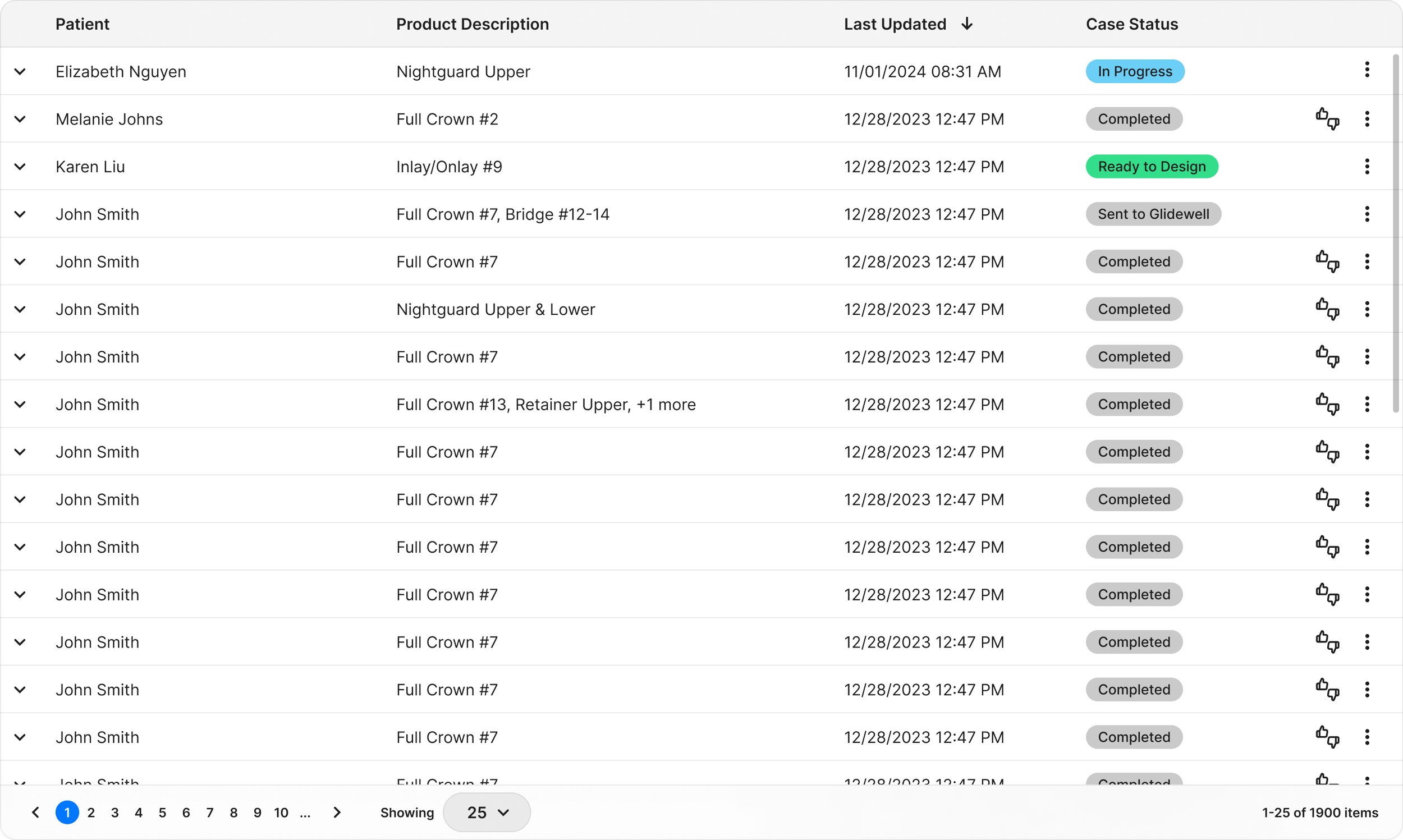 Final case list design