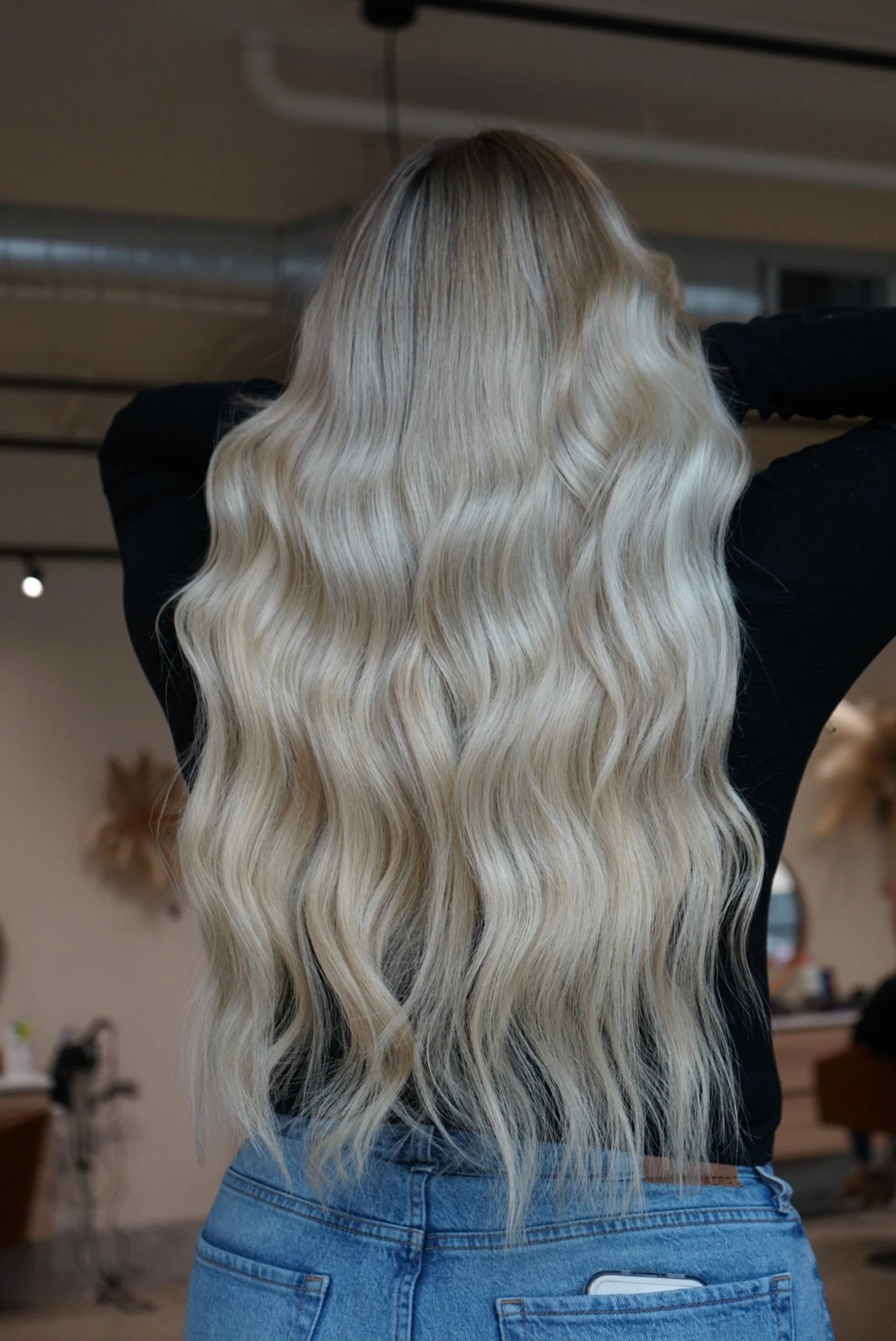 long blonde hair with extensions