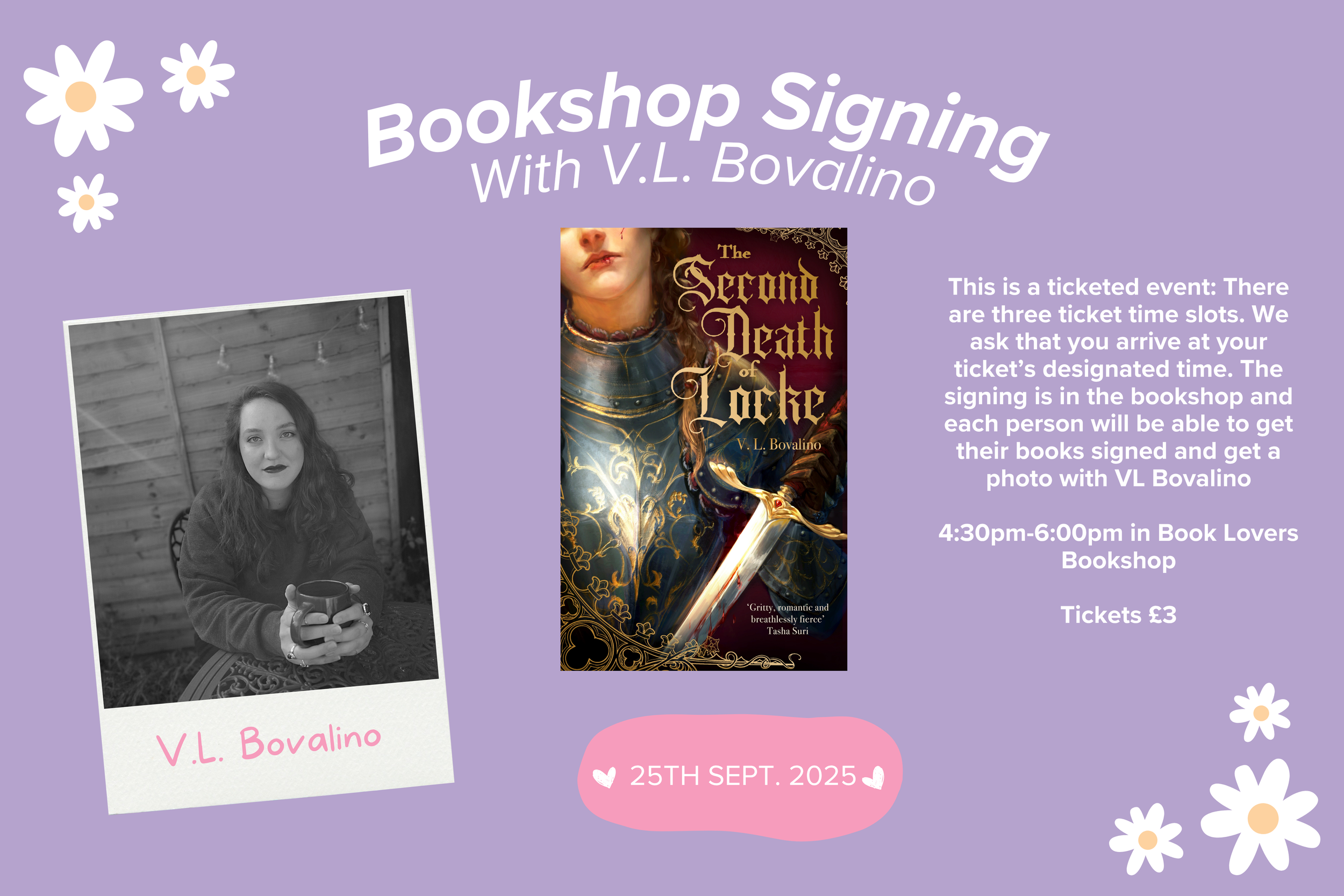Bookshop Signing with V.L. Bovalino!