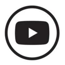 YouTube logo with play button inside a circle.