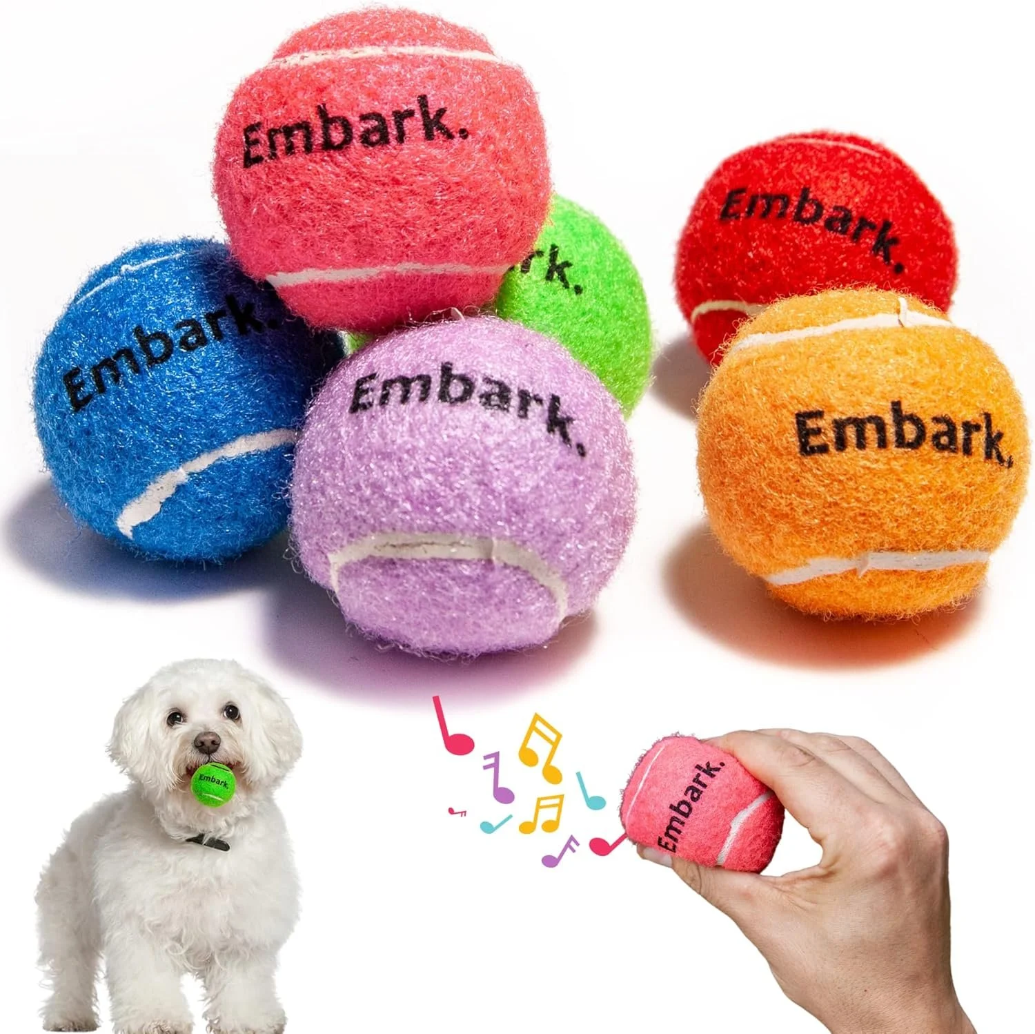Squeaky Mini Tennis Balls for Small Dogs Puppy - 1.5 Inch - 6 Pack - Dog Toys for Small Dogs, Training Positive Reinforcement, Interactive Fetch Tiny Squeaker Balls for Ball Launcher