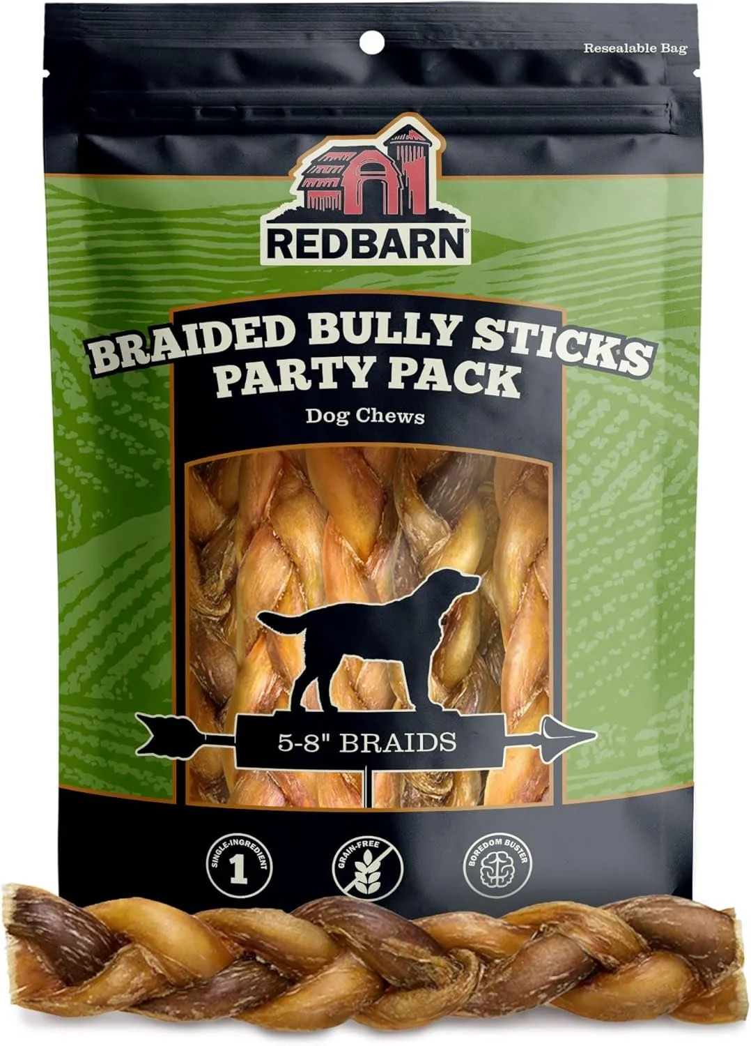 Red Barn Braided Bully Sticks Party Pack Dog Chews