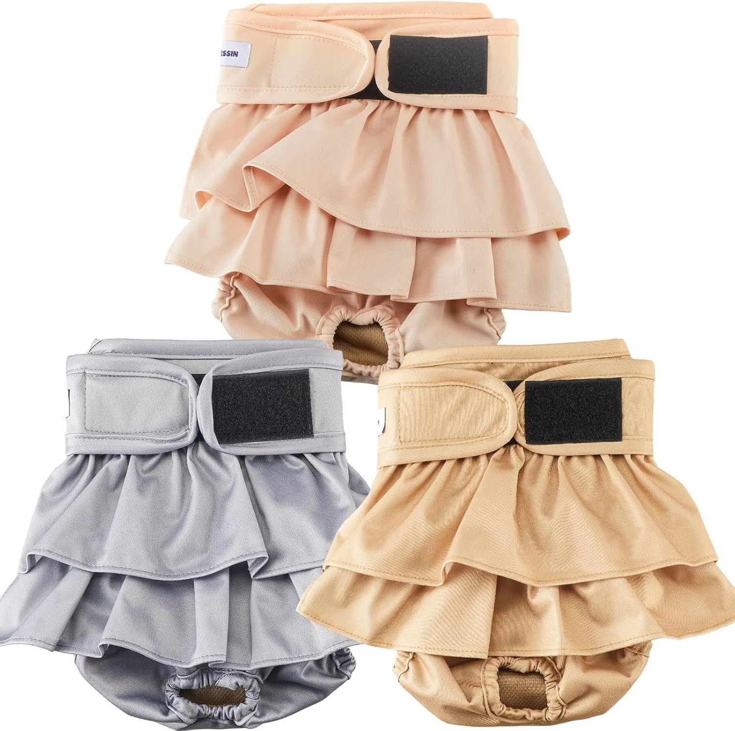 Reusable Dog Diapers Female Washable, Premium Doggie Diaper for Dogs, Pack of 3, Highly Absorbent Small Dog Diaper for Heat, Incontinence and Puppy Training(S)