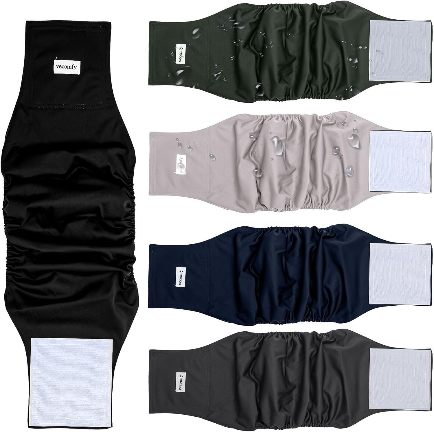 Belly Bands for Male Dogs Diapers(5 Pack),Premium Washable Reusable Small Dog Belly Wrap Leakproof Puppy Diapers,S