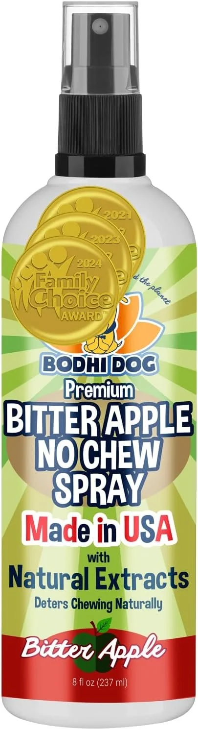 Bodhi Dog Bitter Apple No Chew Spray - Natural Training Aid for Dogs & Puppies - Discourages Pet from Chewing and Biting on Furniture, Shoes, Plants & More - Safe, Humane - Made in USA (8 Fl Oz)