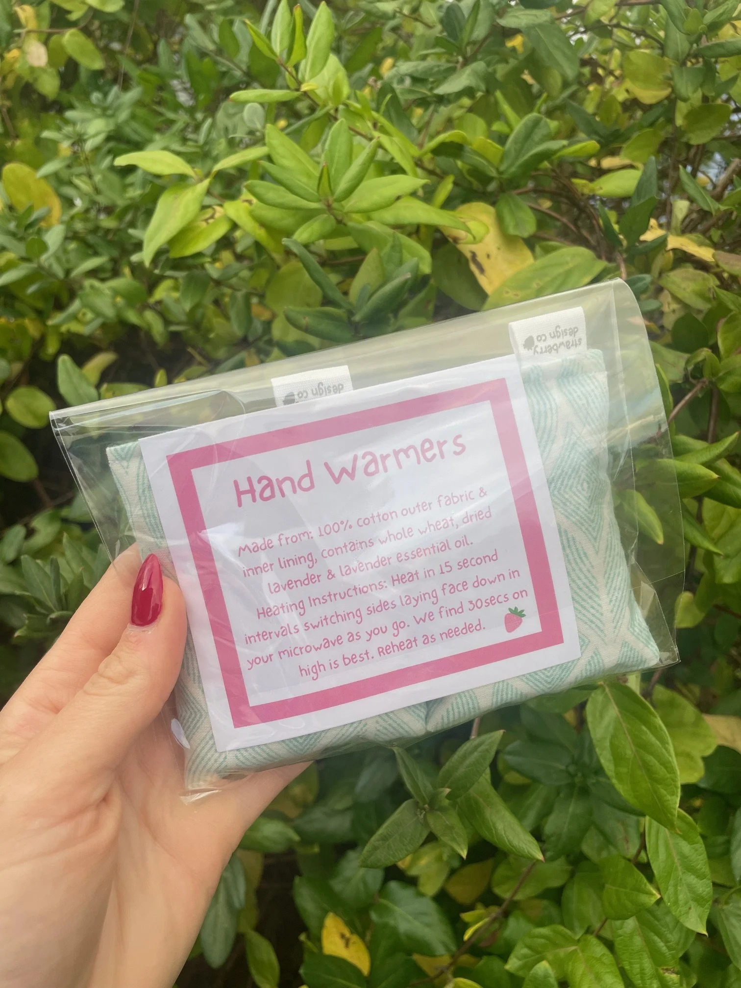 Blue Aztec Leaves Hand Warmers- Back.jpeg