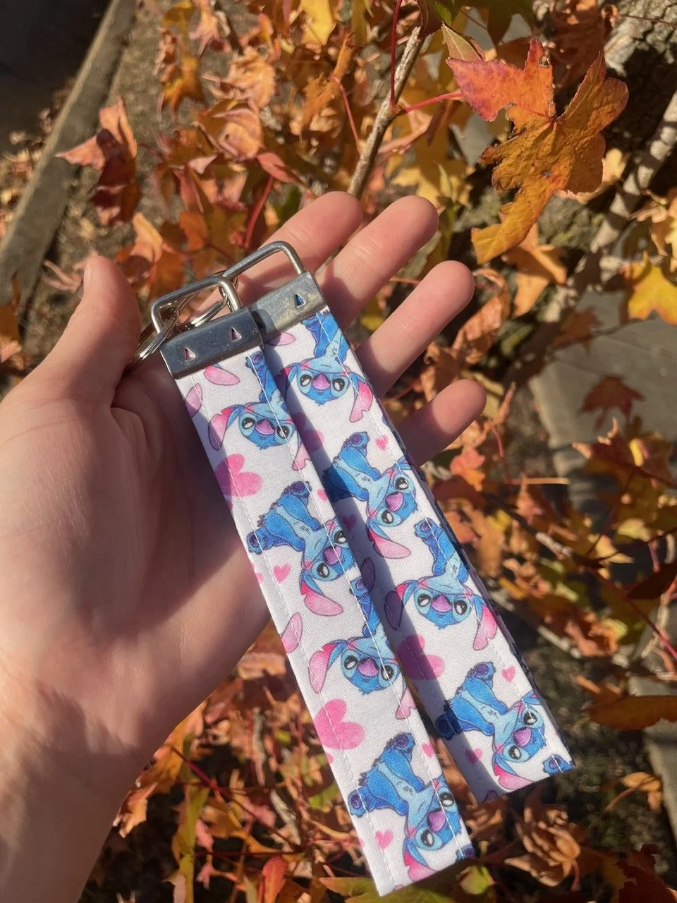 Stitch Pink Hearts Wristlet - back.jpeg