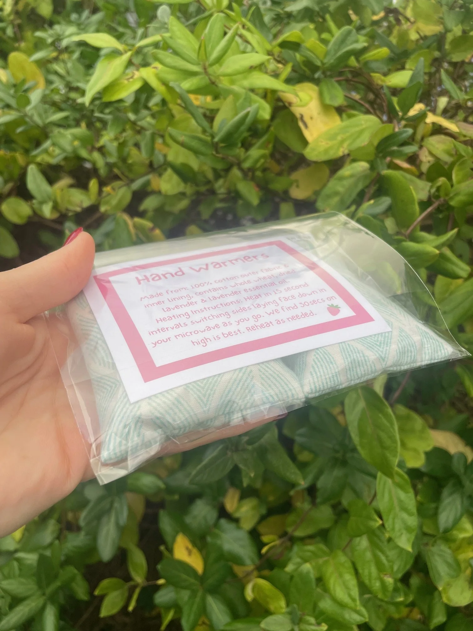 Blue Aztec Leaves Hand Warmers- Side.jpeg
