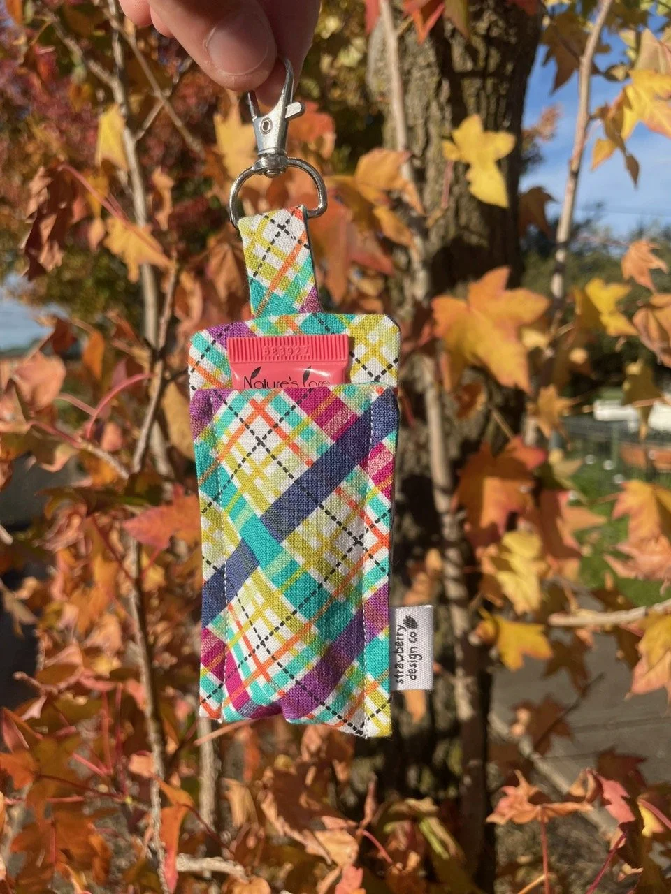 Colourful Plaid Lipgloss Holder - front.jpeg