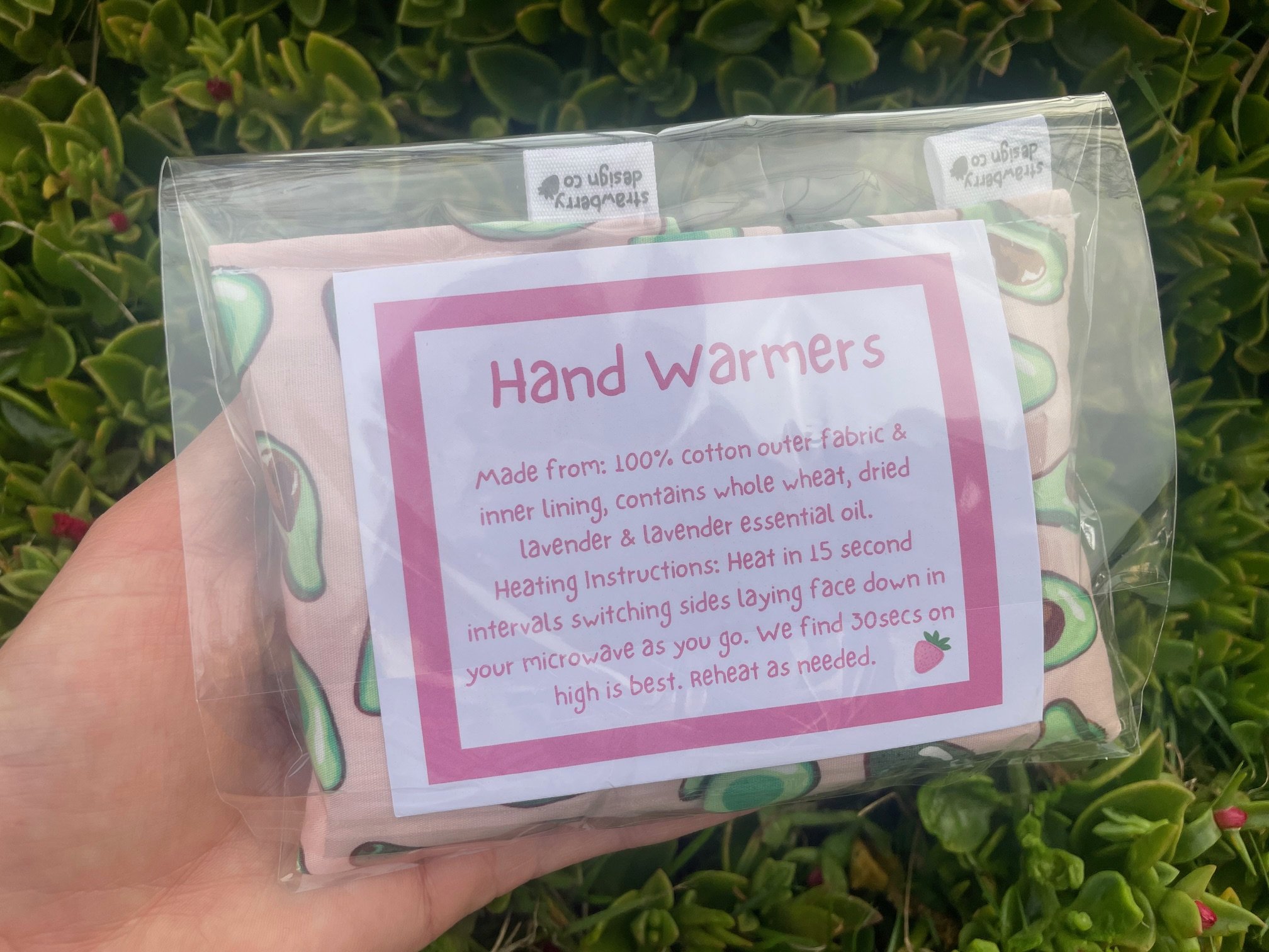Pink Avocadoes Hand Warmers - Back.jpeg