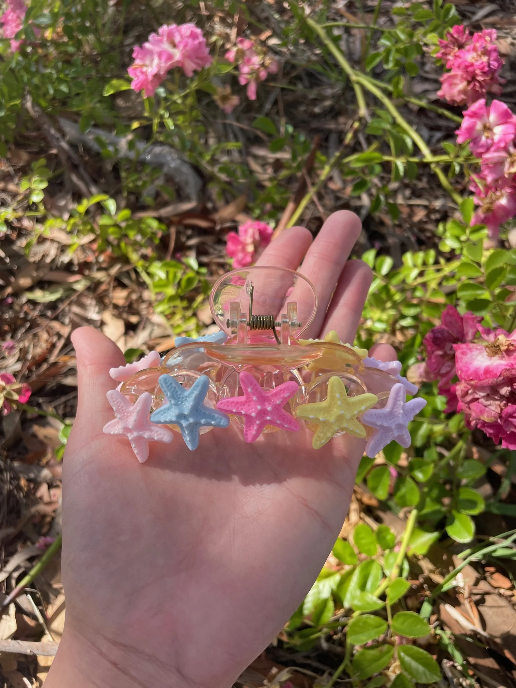 Rainbow Starfish Hair Claw