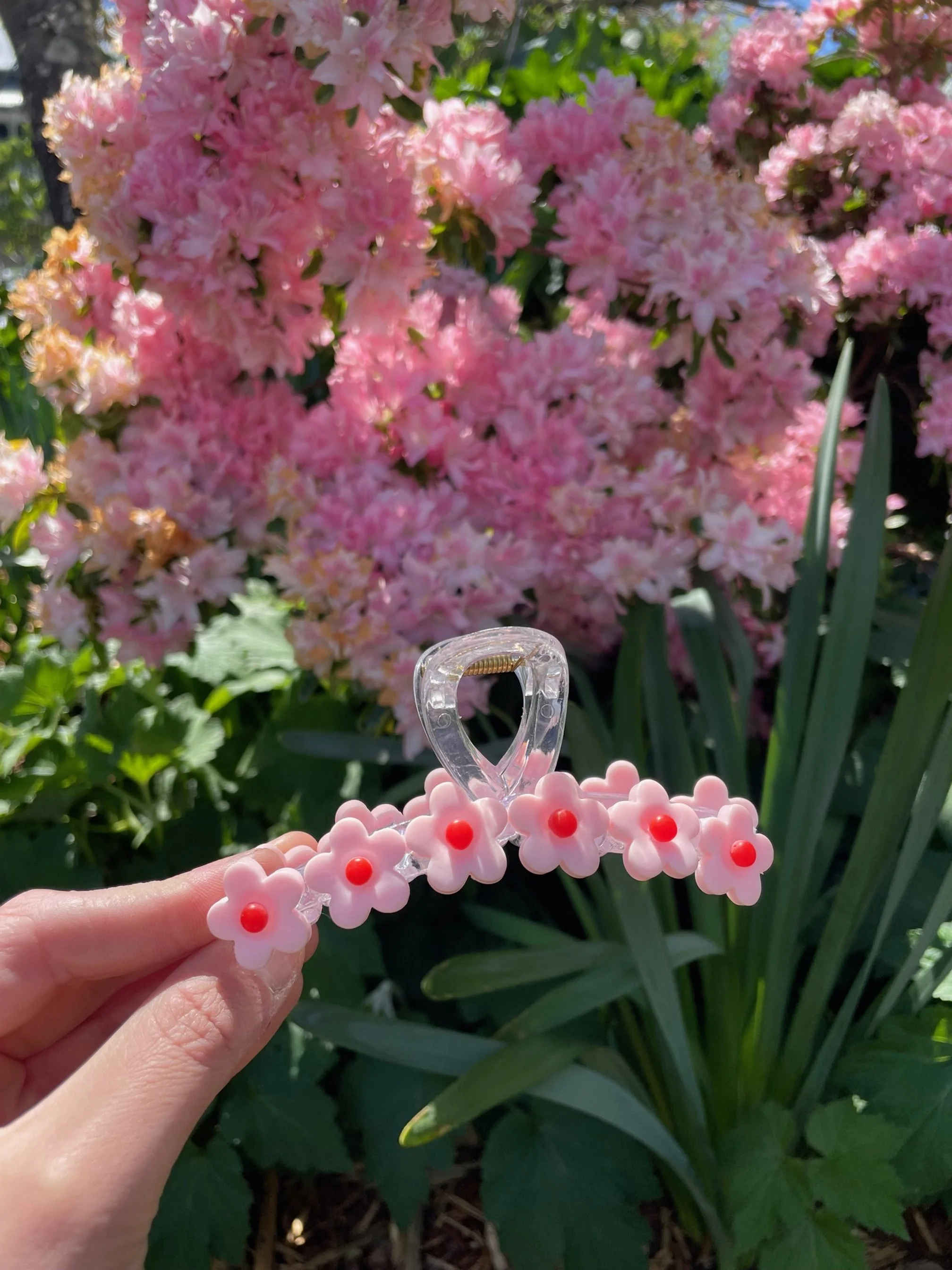 Pink Daisy Hair Claw