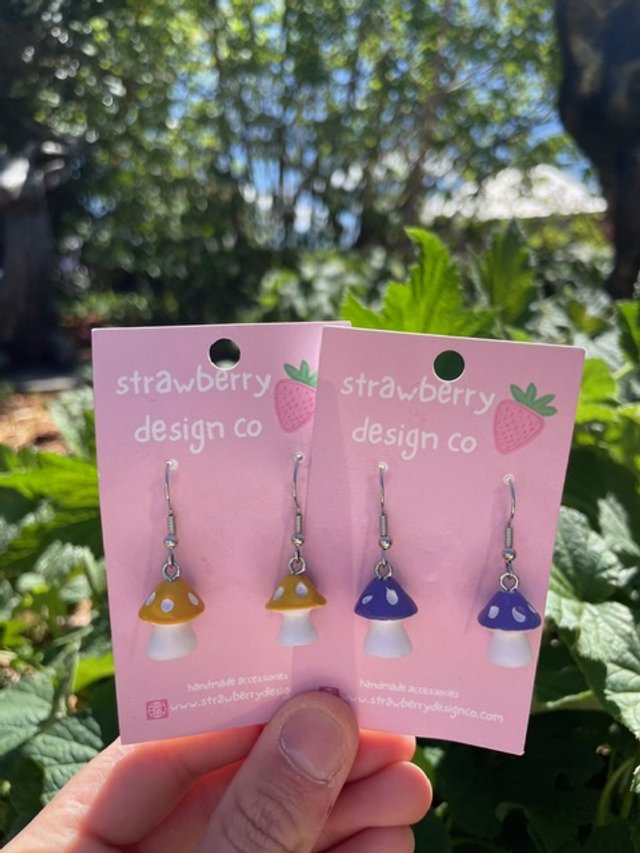 Cottage Core Earrings - Mushrooms