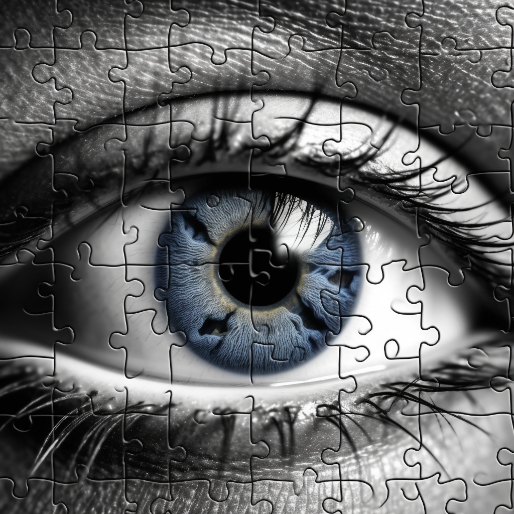 a large eye as a puzzle