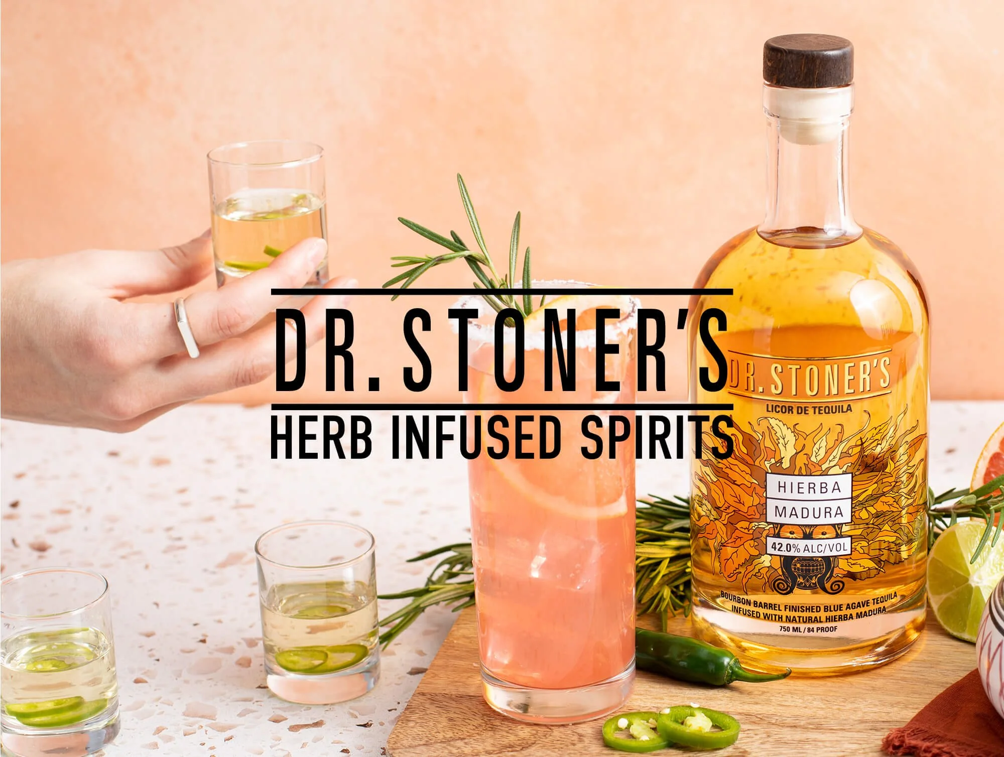 Dr. Stoners Spirits →</h3>Website branding & UI design. Email marketing. Product photography.
