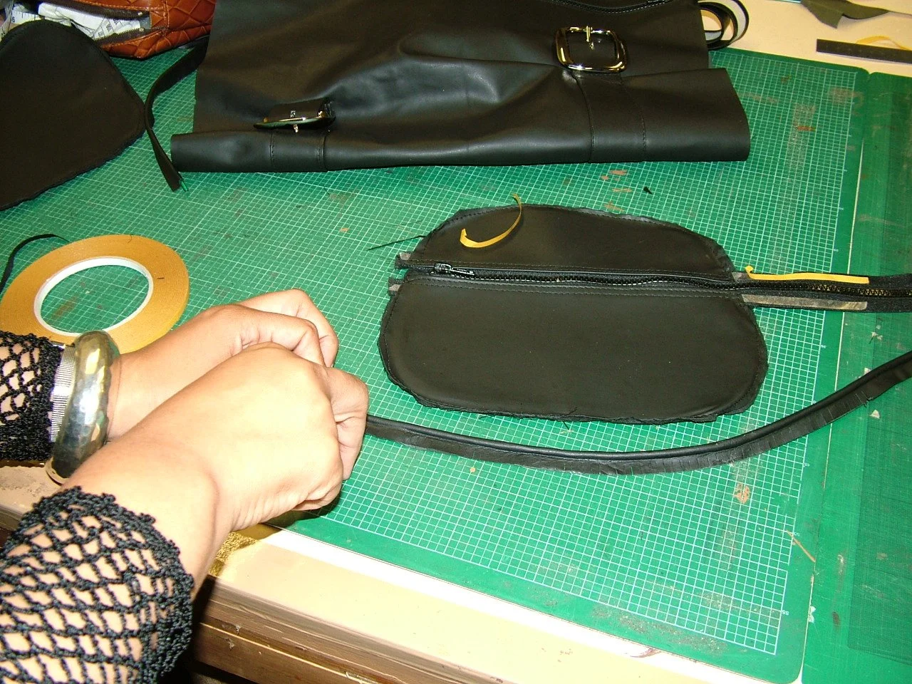 My very first attempt at making a leather bag!