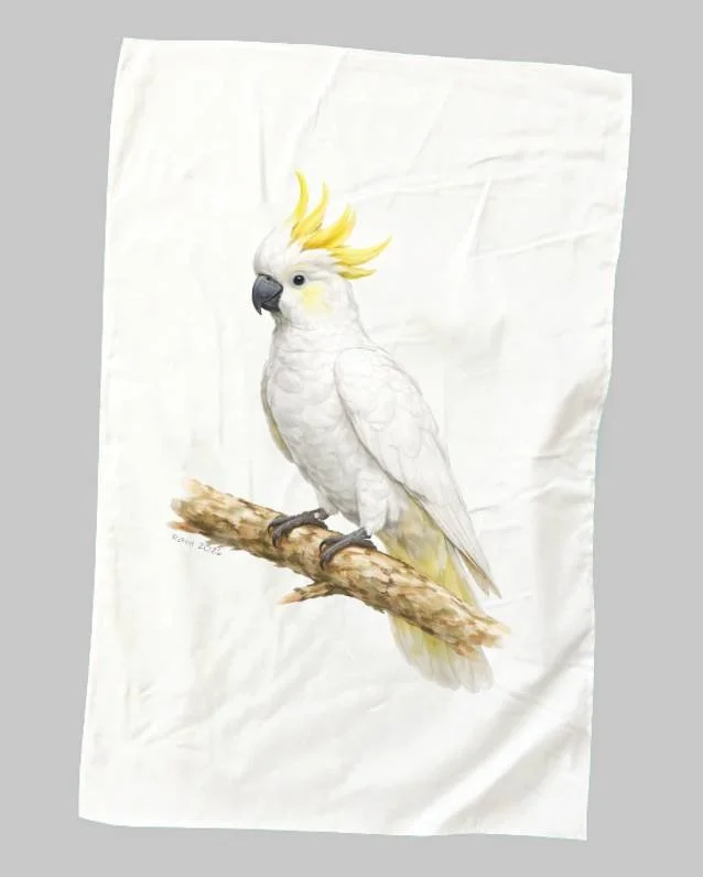 SULPHER CRESTED COCKATOO Tea Towel