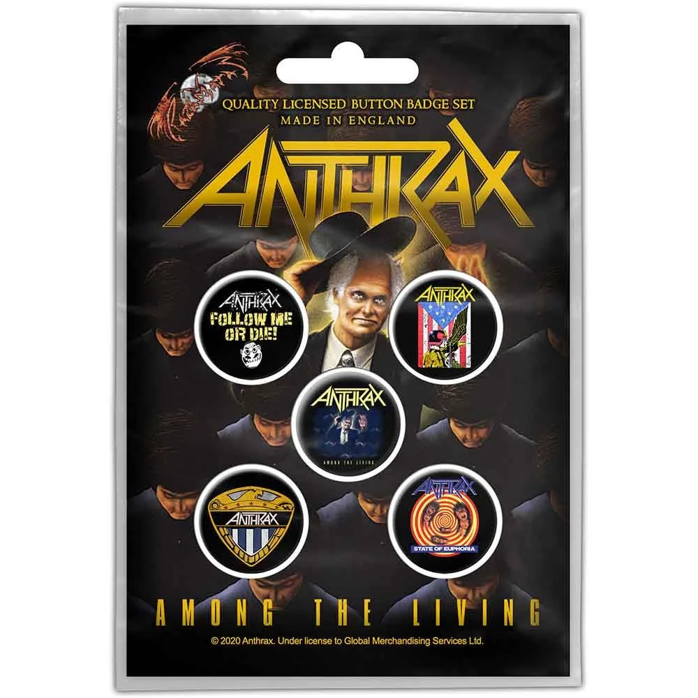 ANTHRAX Among The Living  - Button Badge Pack