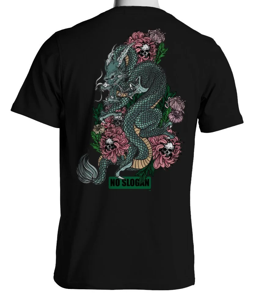 NO SLOGAN Dragon Flowers T-Shirt